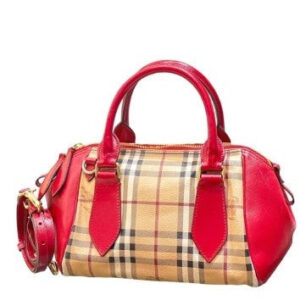 Burberry Haymarket Red Panel Blaze Tote Bag