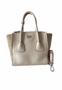 Prada White Twin Pocket Tote Bag
