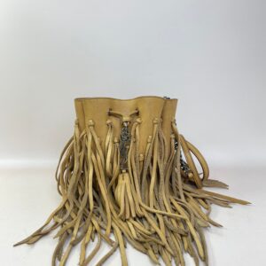 YSL Camel Monogram Mini Bourse Bucket Crossbody Bag