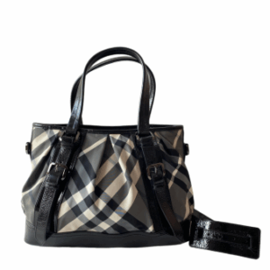 Burberry Black Beat Check Shoulder Bag