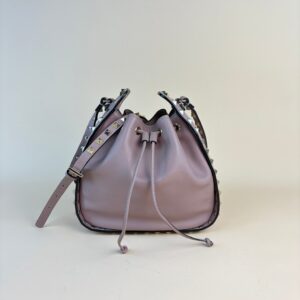 Valentino Nude Rockstud Bucket Small Crossbody Bag