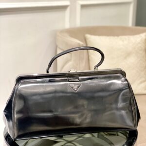 Prada Black Spazzolato Frame Bag