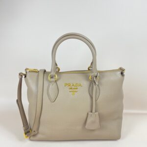 Prada Beige Vitello Daino Tote Bag