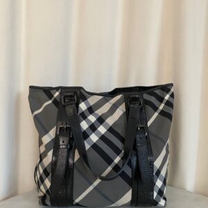 Burberry Black Beat Check Shoulder Bag