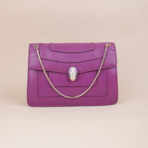 Bvlgari Purple Serpenti Forever Large Shoulder Bag