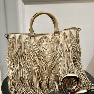 Prada Beige Fringe Tote Bag