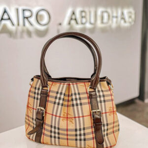 Burberry Brown Haymarket Check Small Northfield Tote Bag