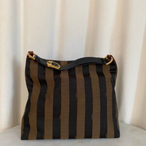 Fendi Brown Pequin Striped Bag