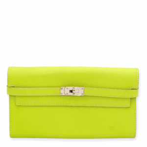 Kiwi/Vert Veronese Kelly Kiwi/Vert Veronese Wallet in Epsom, Palladium hardware