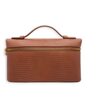 Extra Pocket L19 Beige Shoulder Bag in Lizard Varanus Niloticus, Gold hardware