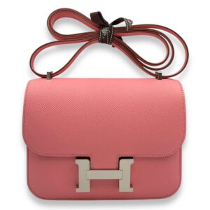 Constance Mirror 18 Rose Confetti in Epsom, Palladium hardware