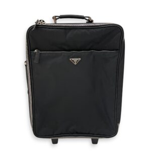 Saffiano 46 cmx36cmx19cm Black Luggage in Nylon, Silver hardware