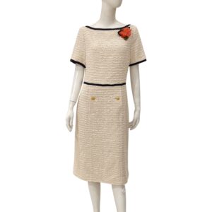 Tweed 46 White Dress in Cotton/Polyamide