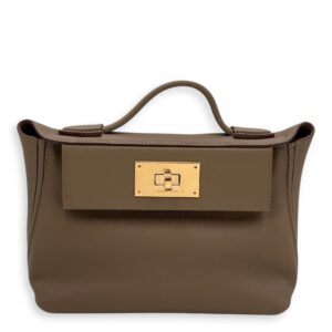 24/24 Mini Etoupe in Evercolor, Gold hardware