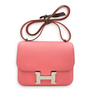 Constance Mirror 18 Rose Confetti in Epsom, Palladium hardware