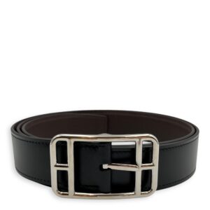Cape Cod 32 Reversible 100cm Noir/Chocolate Belt in Box/Togo, Palladium hardware
