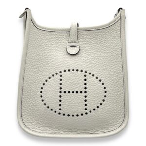 Evelyne Mini White in Clemence, Palladium hardware