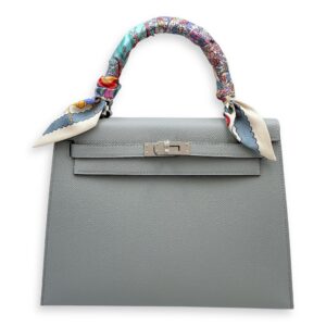 Sellier Kelly 25 Blue Glacier in Epsom, Palladium hardware