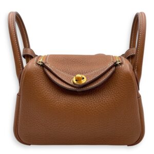 Lindy Mini Gold in Clemence, Gold hardware