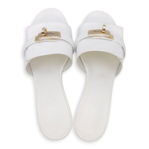 GiGi 50 36 Blanc Sandal in Calfskin, Permabrass hardware