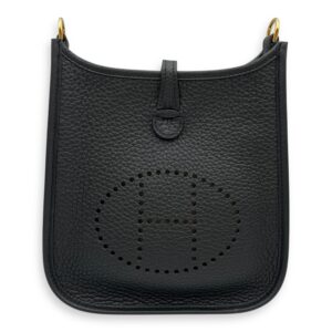 Evelyne Mini Black in Clemence, Gold hardware