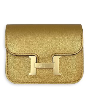 Constance Slim Dore Wallet in Chevre chamkilight, Permabrass hardware