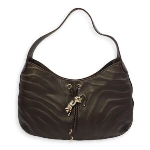 Panthere de Cartier Brown Shoulder Bag in Calfskin, Gold hardware