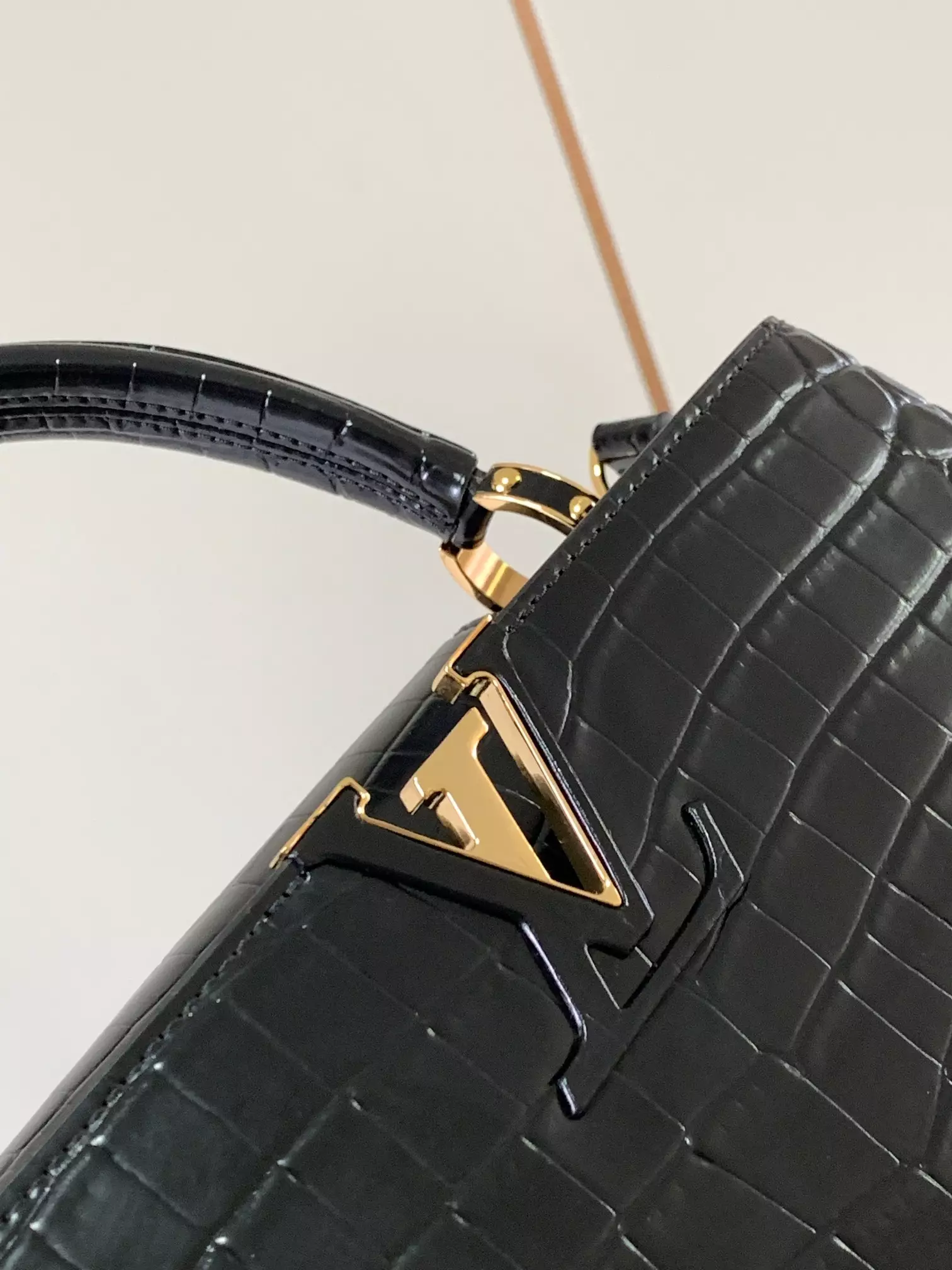 LV Capucines MM Crocodilien Mat in Black - Repbags.is - Image 5