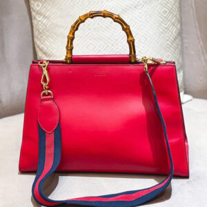 Gucci Red Bamboo Two Way Bag