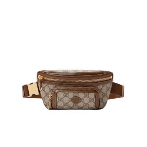 Belt bag with Interlocking G Brown leather
