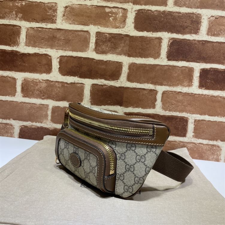 Belt bag with Interlocking G Brown leather - Image 9