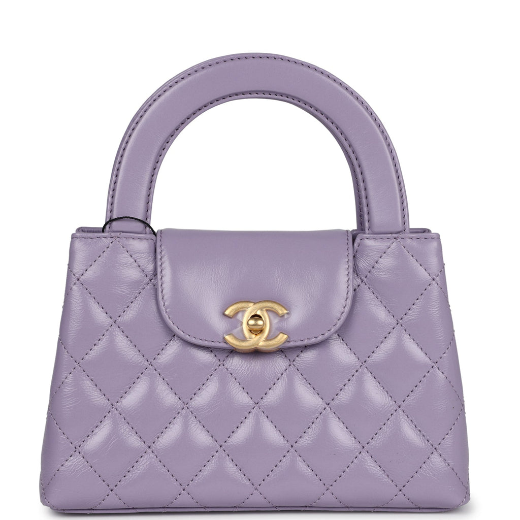 Chanel Small Kelly Shopper Light Purple Shiny Aged Calfskin Brushed Gold Hardware