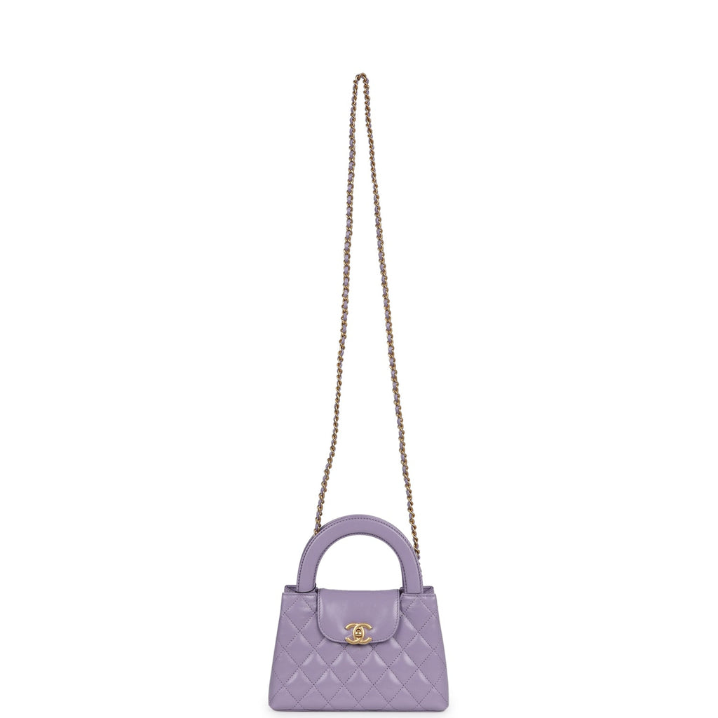 Chanel Small Kelly Shopper Light Purple Shiny Aged Calfskin Brushed Gold Hardware - Image 8