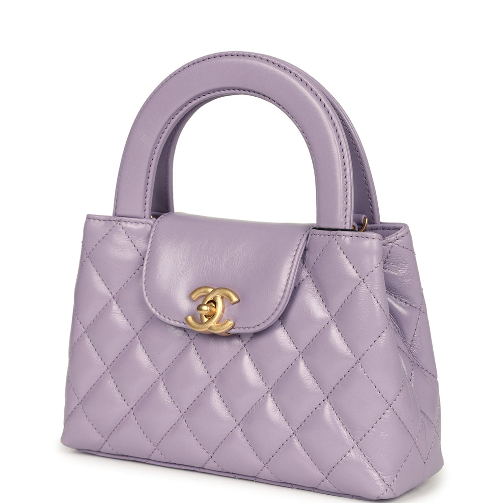 Chanel Small Kelly Shopper Light Purple Shiny Aged Calfskin Brushed Gold Hardware - Image 6
