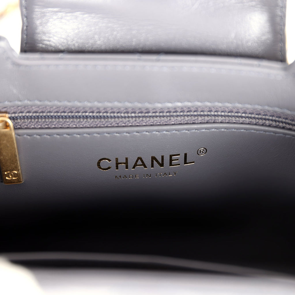 Chanel Small Kelly Shopper Dark Grey Shiny Aged Calfskin Brushed Gold Hardware - Image 10