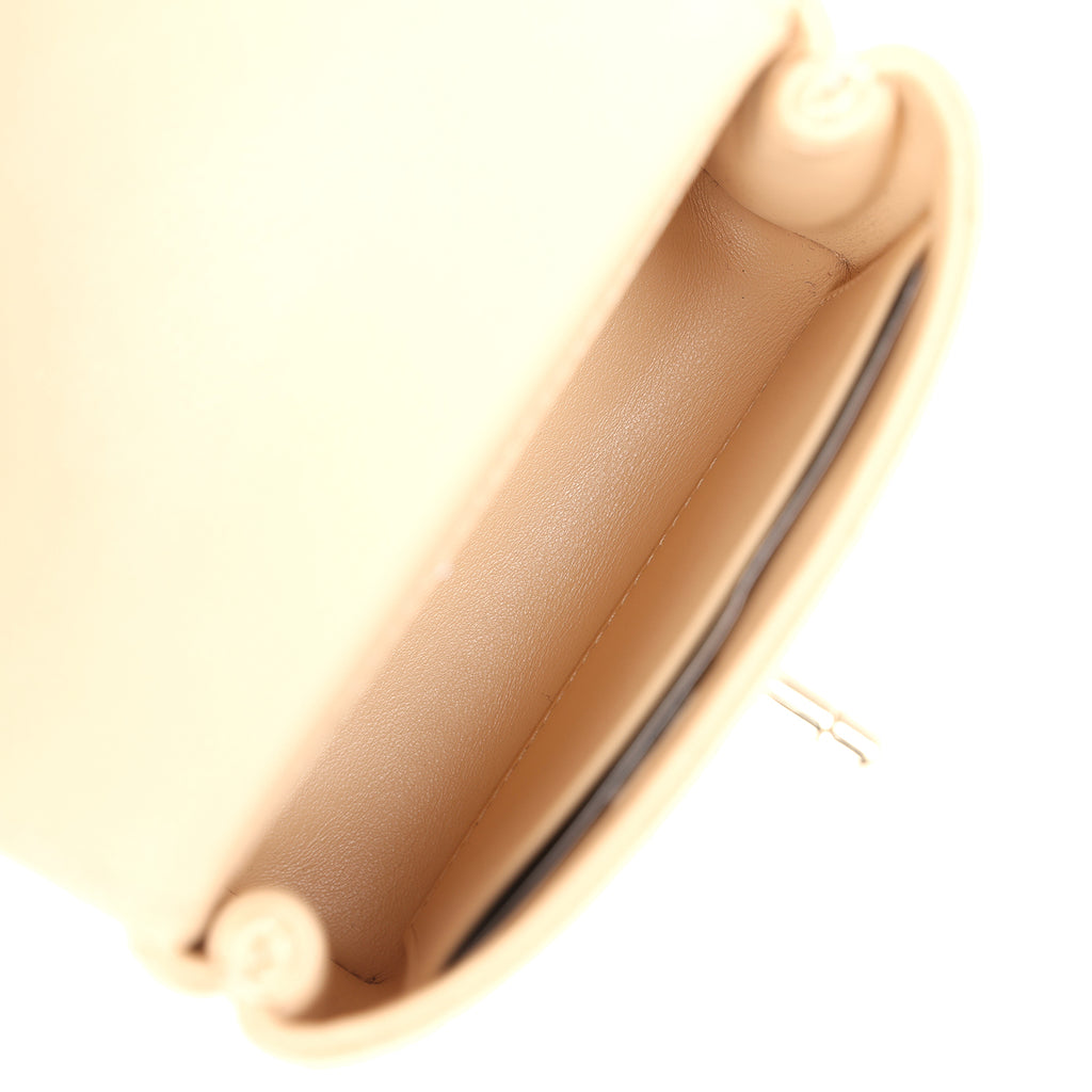 Chanel Nano Coco Top Handle Flap Bag Light Beige Caviar Light Gold Hardware - Image 8