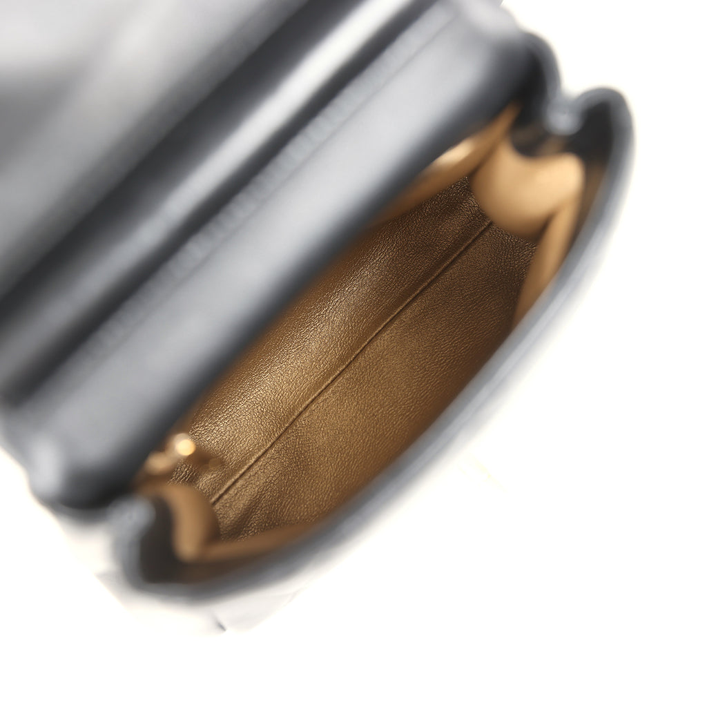 Pre-owned Chanel Twins Side Pack Black Lambskin Faux Pearls & Brushed Gold Hardware - Image 14