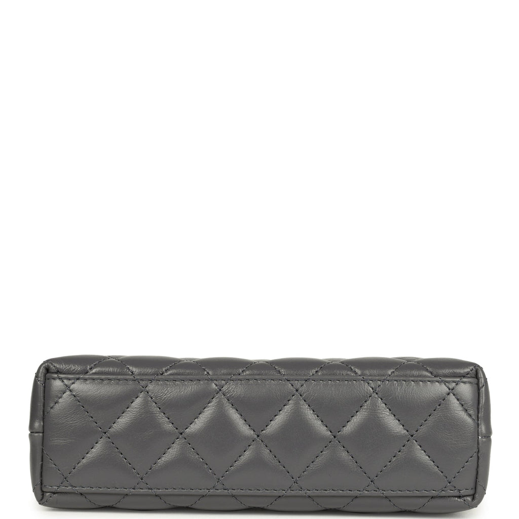 Pre-owned Chanel Small Kelly Shopper Grey Shiny Aged Calfskin Brushed Gold Hardware - Image 7