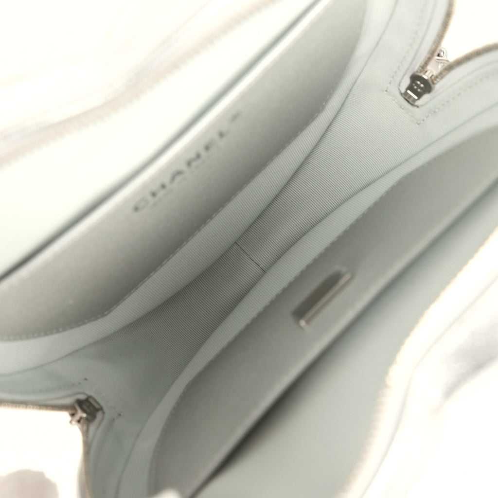 Chanel CC In Love Large Heart Bag with Chain Silver Metallic Lambskin Silver Hardware - Image 9