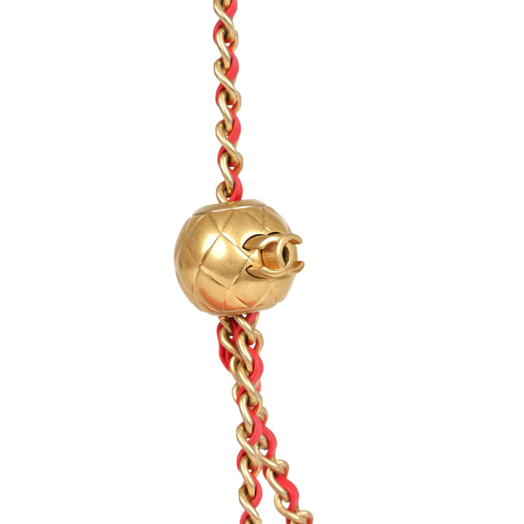 Pre-owned Chanel Mini Pearl Crush Rectangular Flap Bag Red Lambskin Brushed Gold Hardware - Image 9