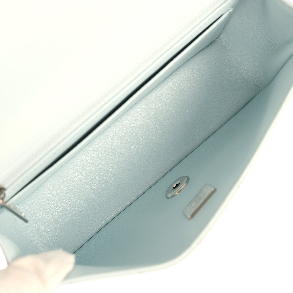 Pre-owned Chanel Mini Classic Rectangular Flap Bag Ombre Purple Iridescent Lambskin Silver Hardware - Image 9