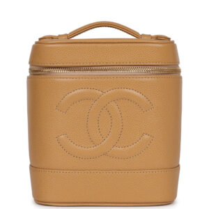 Vintage Chanel Vanity Dark Beige Caviar Gold Hardware
