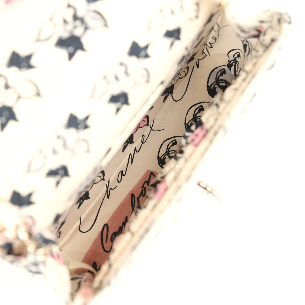 Vintage Chanel Mini Logo Square Flap Bag Light Pink Multi Printed Nylon Light Gold Hardware - Image 11