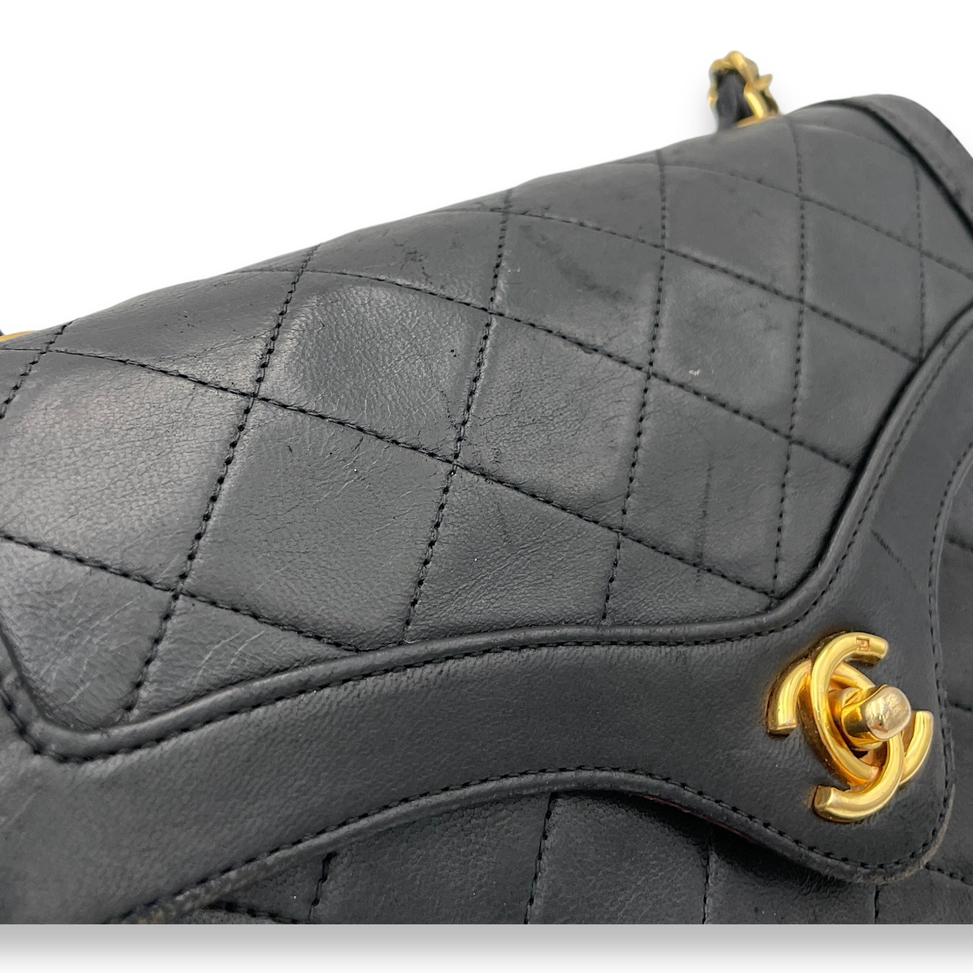 Matelasse Coco Mark Black Crossbody Bag in Lambskin, Gold hardware - Image 4