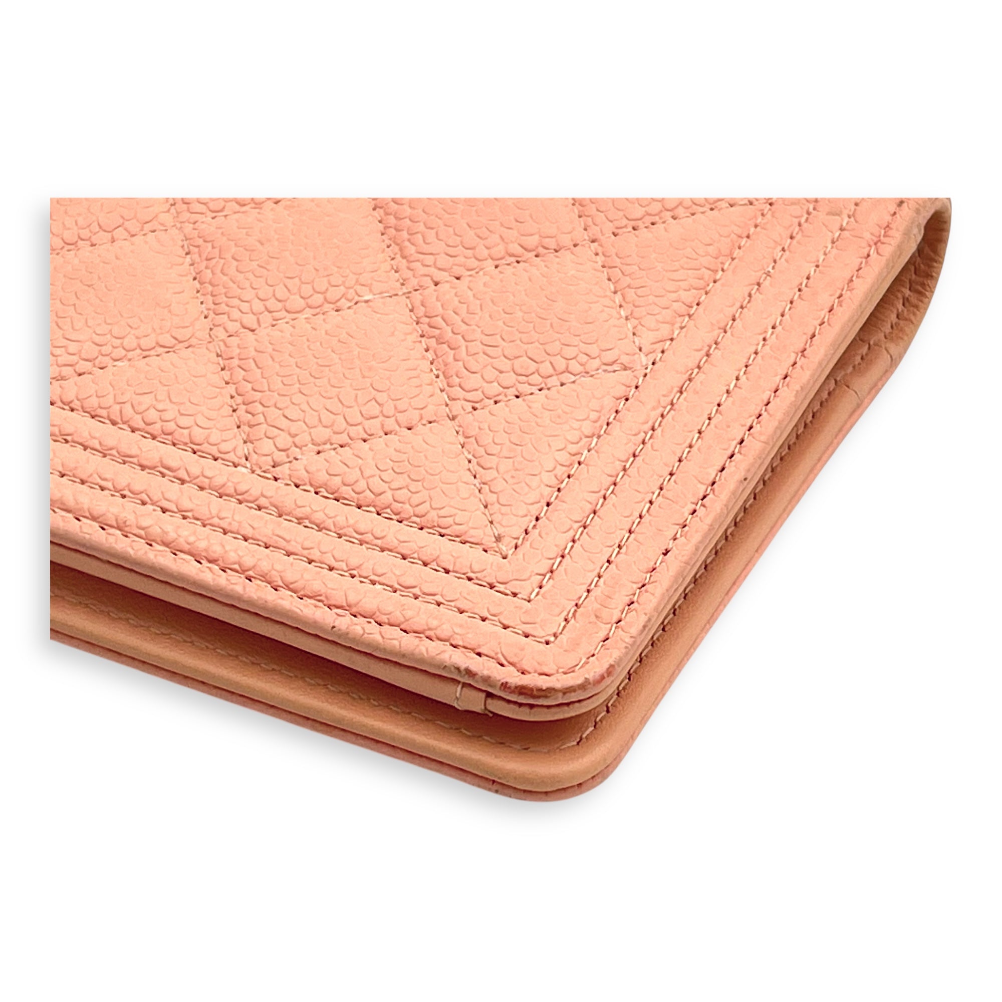 Boy Peach Wallet in Caviar Leather, Gold hardware - Image 14