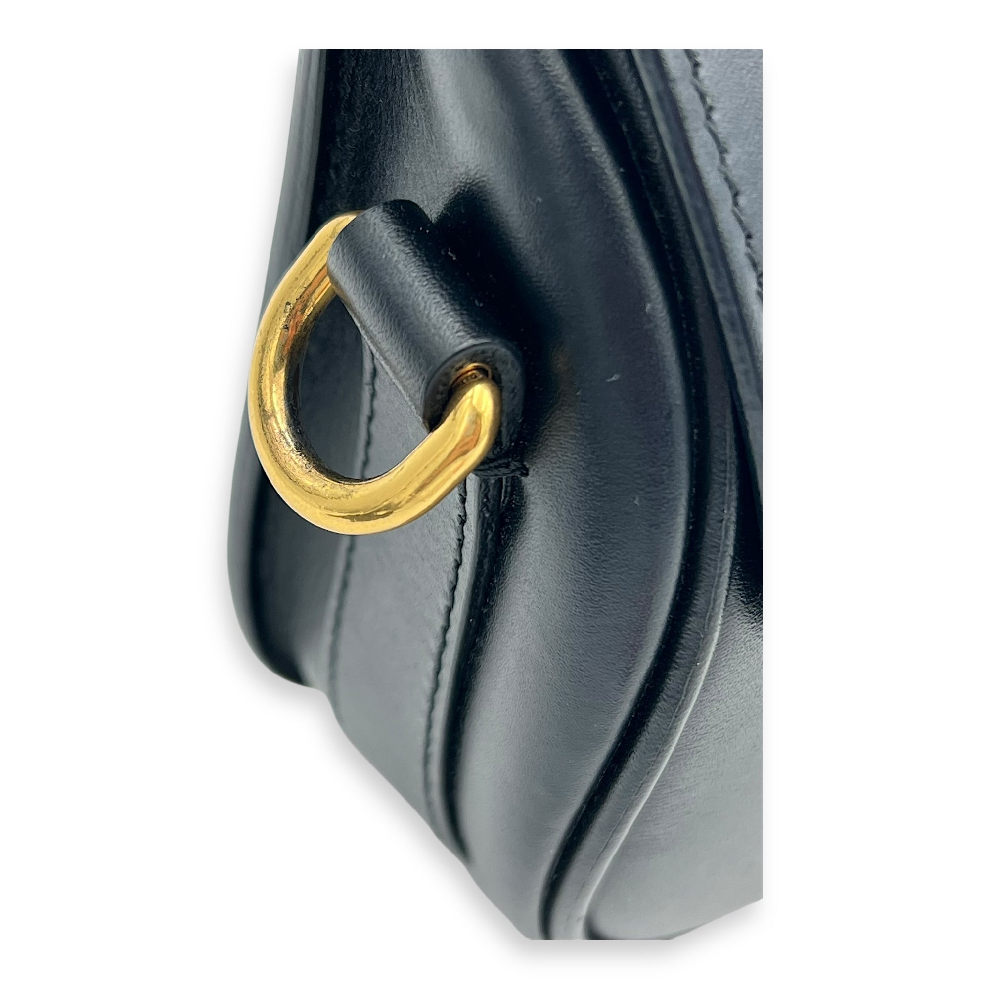 Bobby Shoulder Bag Small Black in Calfskin, Gold hardware - Image 8