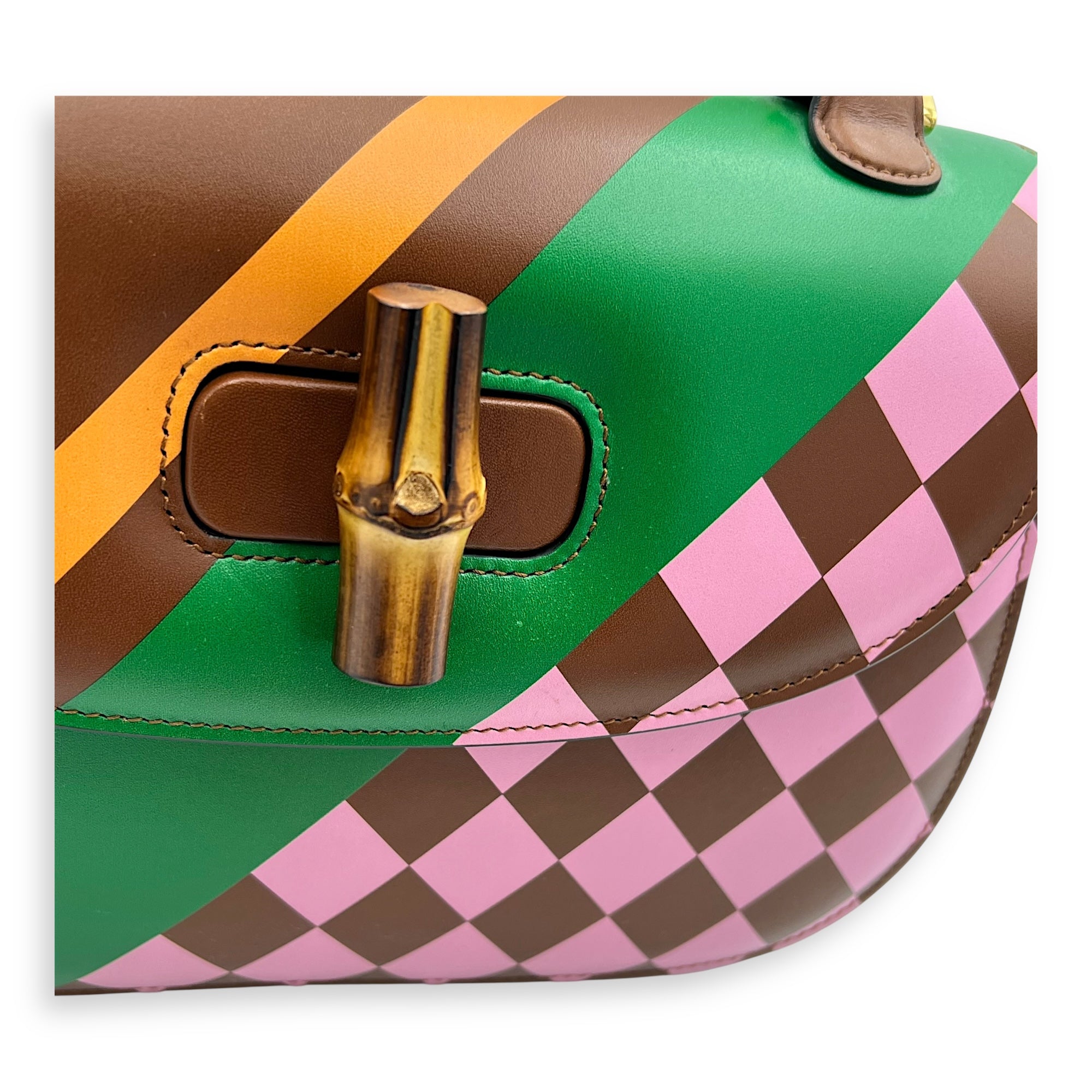 Bamboo 1947 Medium Brown Top Handle Bag in Calfskin, Gold hardware - Image 8