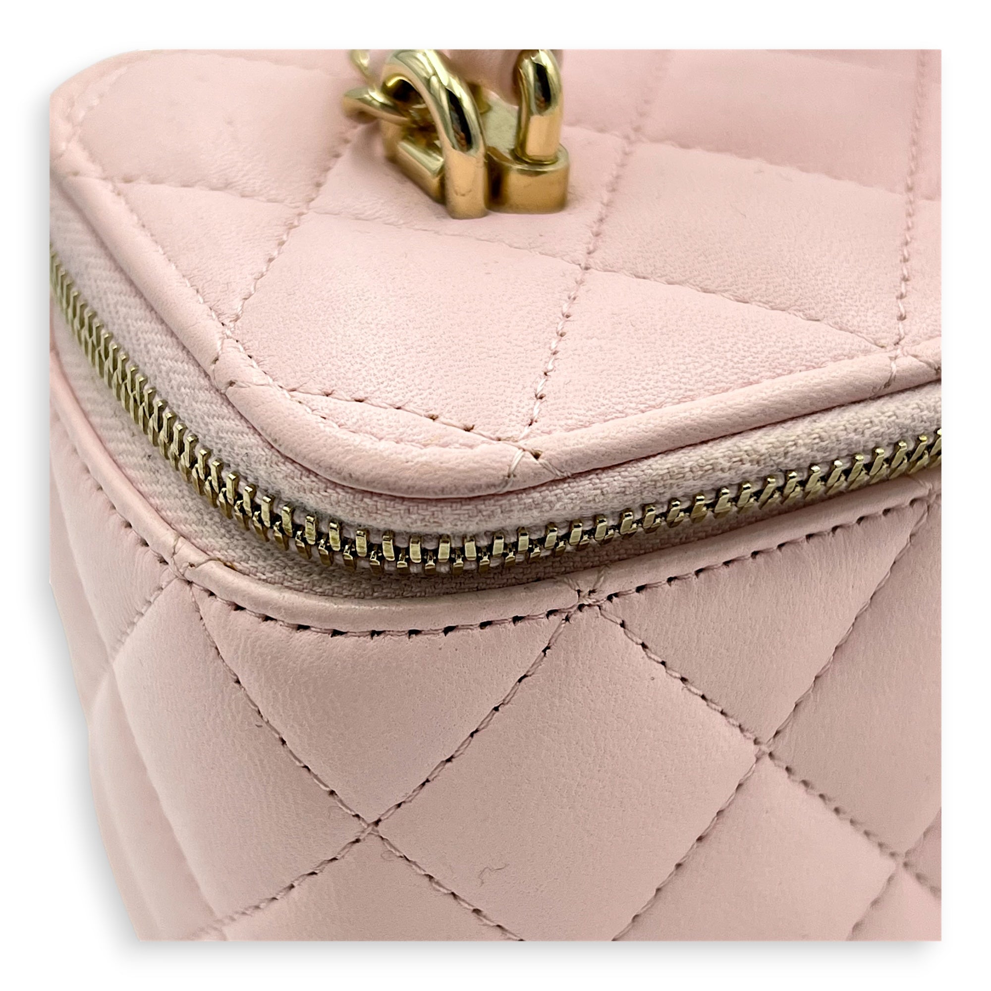 Vanity Crossbody Bag Pink in Lambskin, Gold hardware - Image 13