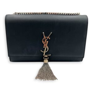 Kate Crossbody Bag Black in Calfskin, Silver hardware