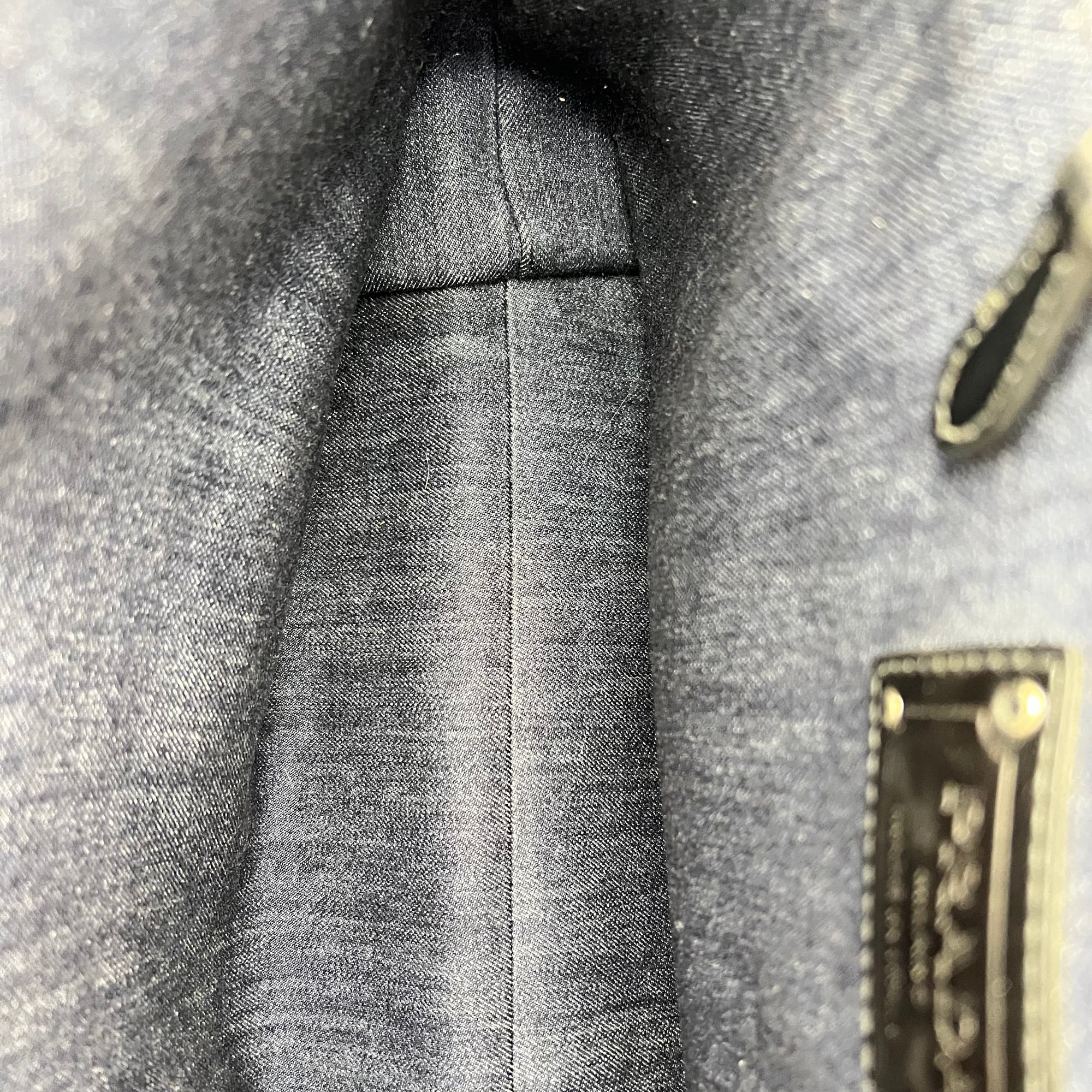 Denim Tote Bag Blue in Denim, Silver hardware - Image 10